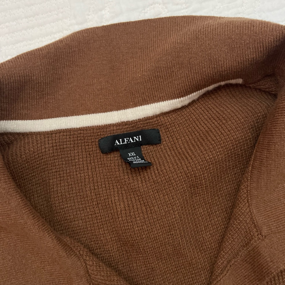 Men’s Alfani Brown Short Sleeve Polo Size XXL - Picture 2 of 3